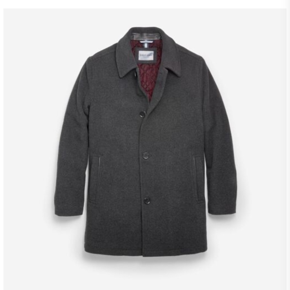 Men’s Cole Haan Signature charcoal gray coat quiet luxury old money sz L